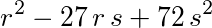 r^2-27*r*s+72*s^2